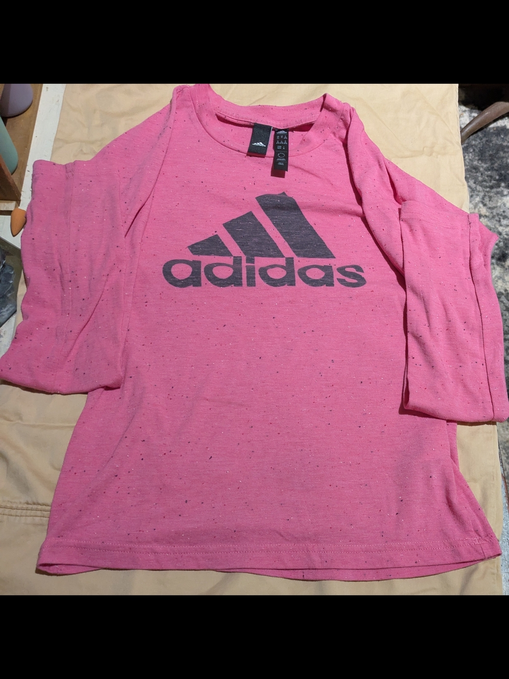 adidas Pink Girls' Logo Long Sleeve Top